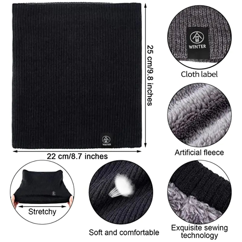 Bufanda de Lana Tejida Gruesa Unisex